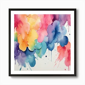 Watercolor Splatters Art Print