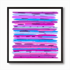 Abstract Painting in Purple Stripes Art Print