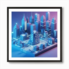 3d Cityscape 6 Art Print