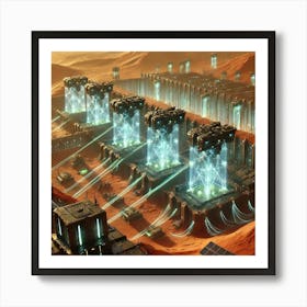 Terraforming Drones Building Fortifications Art Print