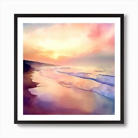 Sunset At The Beach Art Print