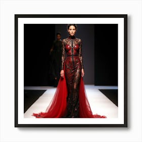 Black And Red Dress 1 Art Print