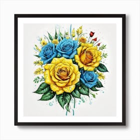 Bouquet Of Roses Art Print