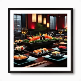 Sushi At A Restaurant Art Print