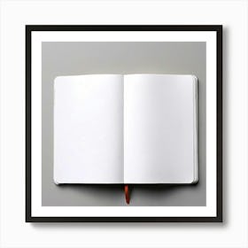 Mock Up Blank Pages Open Book Spread Unmarked Writable Notebook Journal White Clean Min (12) Art Print