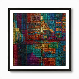 Mixed Colored Mosaic style Art Print