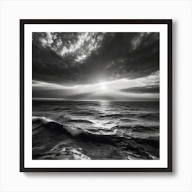 Black And White Seascape 8 Art Print