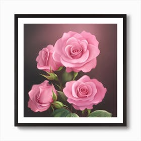 Pink Roses Art Print