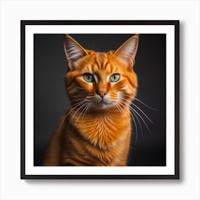 Orange Tabby Cat Print Dark Art Print