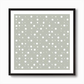 Polka Dots Sage Green Art Print