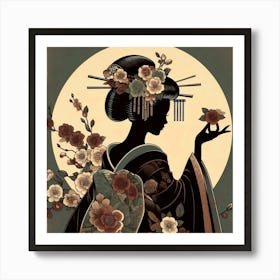 Creativel Geisha Illustration 190 Art Print