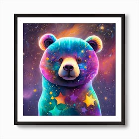 Teddy Bear With Stars Art Print