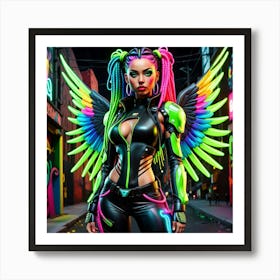 Neon Angel Art Print