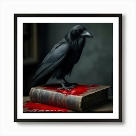 Raven On Book 1 Art Print