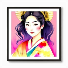 Traditional Japanese Geisha Girl Poster