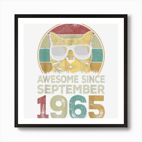 Awesome Since September 1965 57th Birthday Gifts Cat Lovers Art Print