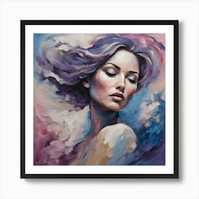 Close Your Eyes And Dream Lady Design Art Print