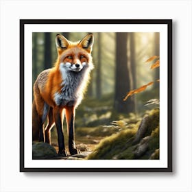 Fox In The Forest 99 Art Print