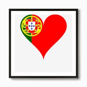 Heart Love Portugal Flag Coat Of Arms Heart Shaped Art Print