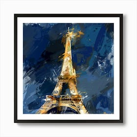 Eiffel Tower Oil Painting Expressive Art Print