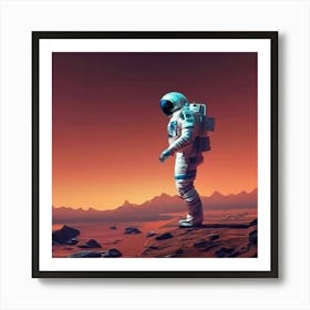 Astronaut On Mars Art Print