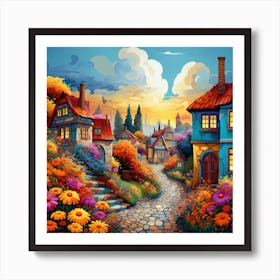 Fairytale Village Art Print