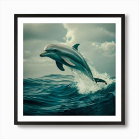 Dolphin Jumping In The Ocean 1 Art Print