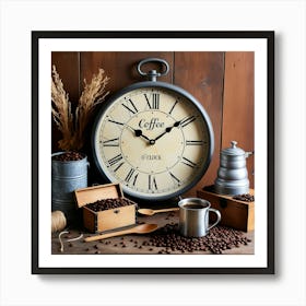 Coffee Clock Art Print