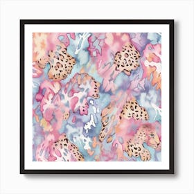 Leopard Print In Pastels Seamless Art Print
