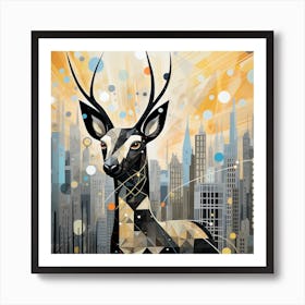 Deer In The City Art Print