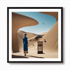 Woman In The Desert 11 Art Print