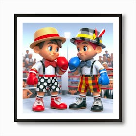 Two Boxers In A Boxing Ring 4 Art Print