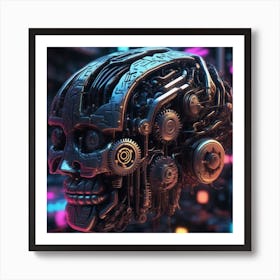 Futuristic Skull 1 Poster