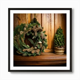 Firefly Extreme, Closeup, Shelf, Door, Christmas, Wreaths, Tree, Decoration, Holiday, Festive, Atmos (2) Art Print