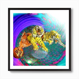 Salvador - Dali - tiger- photo montage Art Print