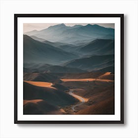 Road In The Desert Art Print