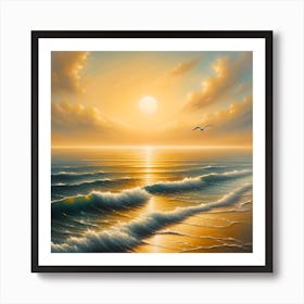 Sunset On The Beach Art Print