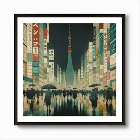 Tokyo At Night Art Print