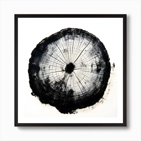 Tree Rings Abstraction in Black and White No. 1 Art Print