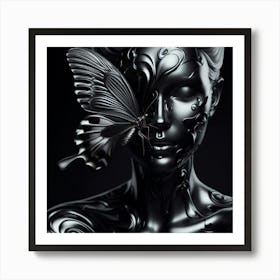 Black Woman With Butterfly Art Print