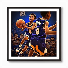 Basketball Player Dribbling 8 Art Print