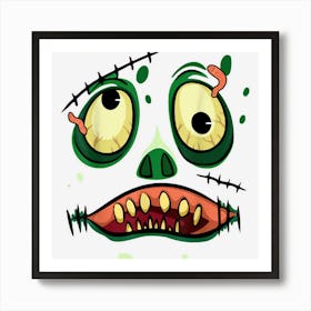 Zombie Monster Scary Face Halloween Costume For Boys Men Art Print