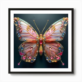 Colorful Gems Butterfly 4 Art Print