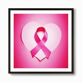 Women Breast Cancer Awareness background in Pink Ribbon international symbol for month October clipart and poster clipart and wall art 15 Art Print