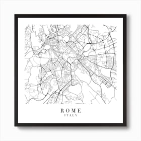 Rome Italy Street Map Minimal Square Art Print