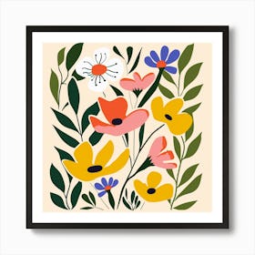 Flowers On A White Background 5 Art Print