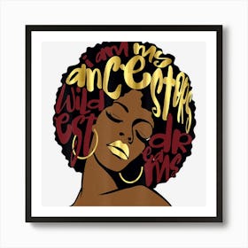 My Ancestors Dreams Maroon Red Burgundy Ruby Afro Woman Art Print