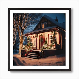 Christmas House Art Print