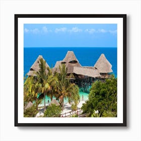 Huts On The Beach Art Print