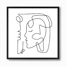 One Line Portrait 3 Art Print